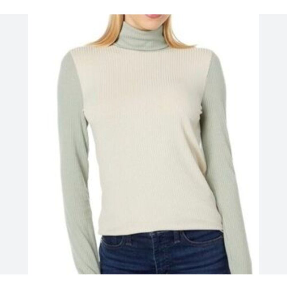 Madewell NWT Colorblock Ribbed Turtleneck Top Size Small